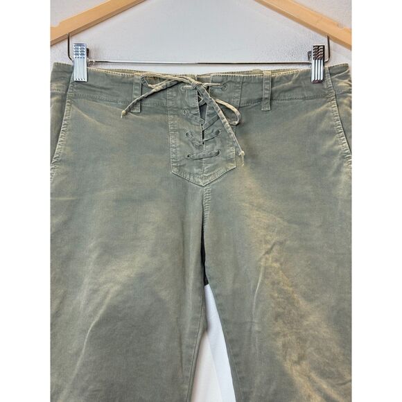 Nili Lotan Women's Size 2 Military Green Lace Up Jogger Pants Cropped - Picture 6 of 9